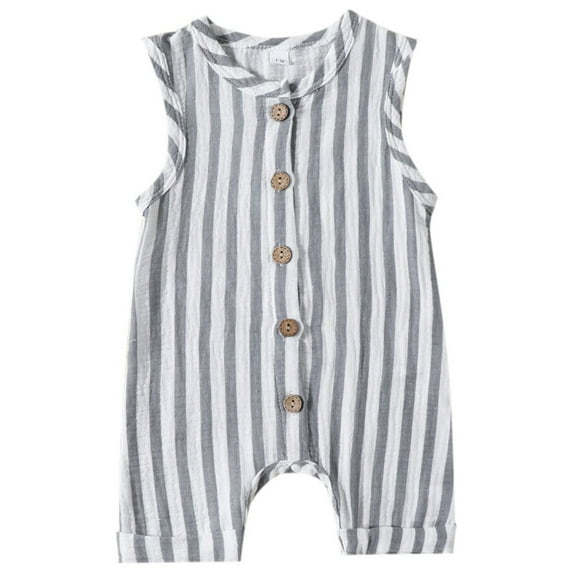 Utlike Girls Romper Sleeveless Striped Prints Pullover Jumpsuit Toddler Holiday Pajama Bodysuits Size 3 Months-6 Months
