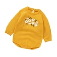 thumbnail image 1 of Utlike Girls Romper Baby Embroidery Floral Pattern Knit Sweater Sweatshirt Long Sleeve Bodysuit Warm Fall Winter Clothes Playsuit For Daily Wear Size 12 Months-18 Months, 1 of 8
