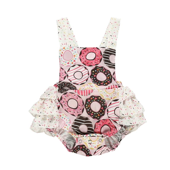 Utlike Girls Romper Baby Summer Sleeveless Jumpsuit Print Outfits Clothes Set Toddler Breathable Bodysuits Size 12 Months-18 Months