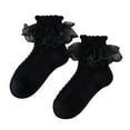 thumbnail image 1 of Utlike Girls Ruffle Socks Big Double Lace Turn Cuff Dress Socks Cute Lace Socks For Toddler Size 1-3 Years, 1 of 4