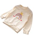 thumbnail image 1 of Utlike Girls Shirt Cute Birthday Shirt For Toddler Baby Crewneck Sweatshirt Letter Print Long Sleeve Pullover Top Fall Clothes Skin-Friendly Tee Size 3 Years-4 Years Beige, 1 of 7
