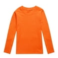 thumbnail image 1 of Utlike Girls Shirt Toddler Autumn Long Sleeve Solid Prints T Shirt Tops Softness Tee Size 6 Years-7 Years Orange, 1 of 4