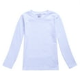 thumbnail image 1 of Utlike Girls Shirt Toddler Autumn Long Sleeve Solid Prints T Shirt Tops Softness Tee Size 6 Years-7 Years White, 1 of 4