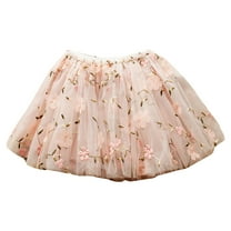 Utlike Girls Skirts Baby Soft Tutu Skirt Toddler Party Girl Mesh Tutu Flower Embroidered Dance Skirt Princess Mini Skirt For Girl Size 18 Months-24 Months