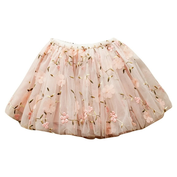 Utlike Girls Skirts Baby Soft Tutu Skirt Toddler Party Girl Mesh Tutu Flower Embroidered Dance Skirt Princess Mini Skirt For Girl Size 18 Months-24 Months