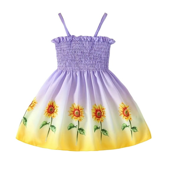 Utlike Girls Spaghetti Strap Dress Toddler Sleeveless Solid Color Dress Dance Party Dresses Sweet Little Girl Sundress Size 7 Years-8 Years