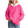 thumbnail image 1 of Utlike Girls Sweatshirt Long Sleeve Casual Pullover Soft Cozy Kids Pullover For Autumn And Fall Popular Top Activewear Hot Pink 7-8 Years, 1 of 7