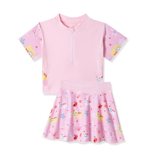 Utlike Girls Swimwear 2 Piece Swimsuit Floral Guard Set Kids Beach Swimwear Adjustable Girls Beach Bathing Suit Size 5 Years-6 Years