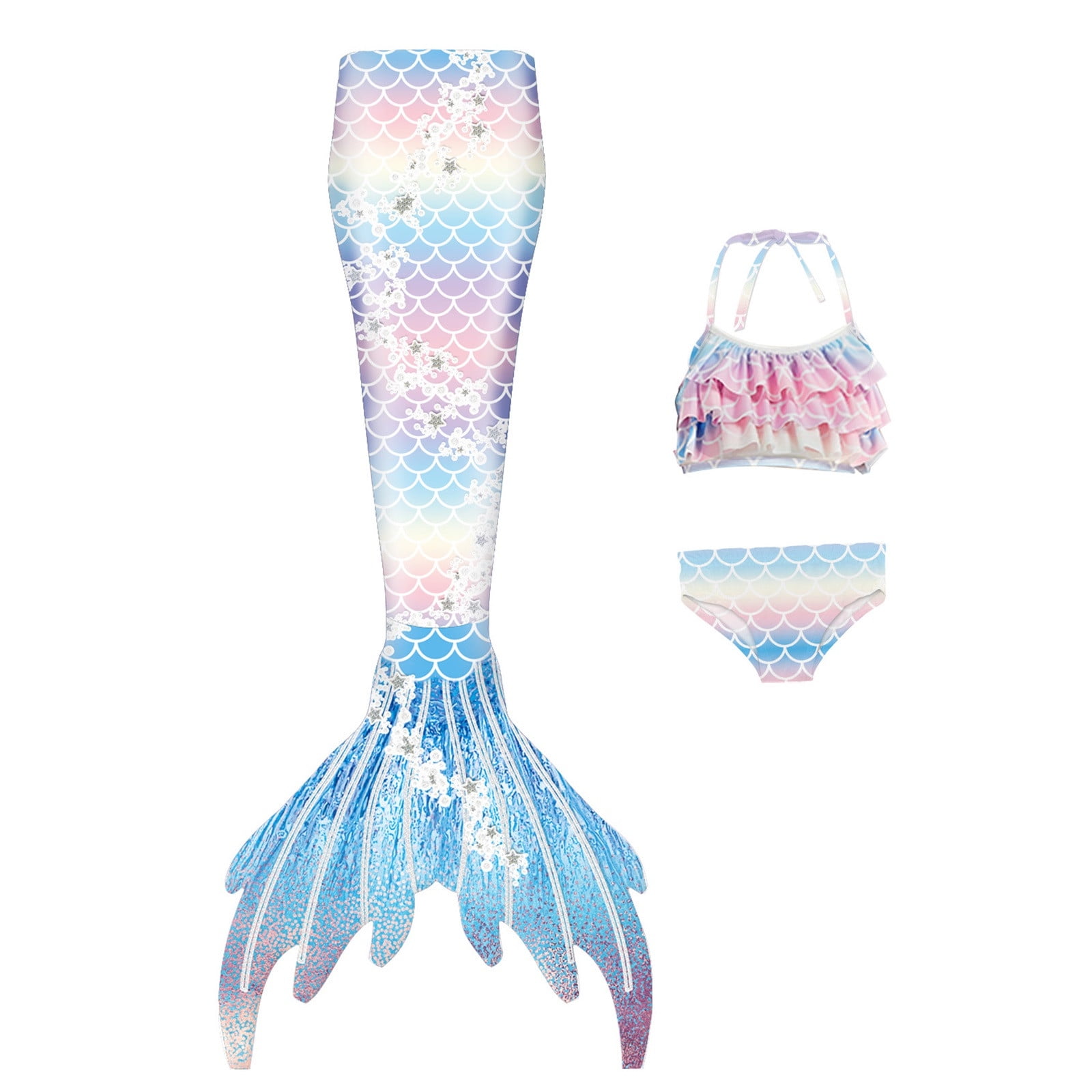 Girls' Bikini Swimwear 3-Piece Set Princess Swimsuit For