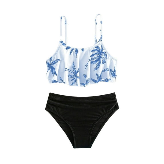 Utlike Girls Swimwear Kids 2 Piece Bikini Sets Sport Bathing Suits Cute Swimsuit For Sweet Girls Size 14 Years-15 Years