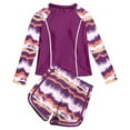 thumbnail image 1 of Utlike Girls Swimwear Rash Guard Swimsuits 2 Piece Bathing Suit Upf 50+ Summer Swimwear For Swimming Lessons Size 10 Years-11 Years, 1 of 5