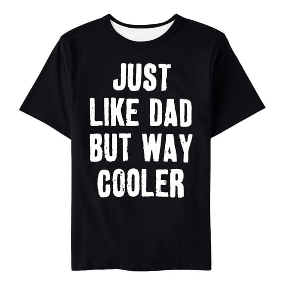 Utlike Girls T-Shirt Children'S Clothing Summer Father'S Day Letter Printing Round Neck Casual Short Sleeve Pattern T Shirt Sweet Girl Lightweight Top Size 3 Years-4 Years