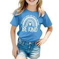 thumbnail image 1 of Utlike Girls T-Shirt Fashion Casual Breathable Printed Round Neck T Shirt Size 3 Years-4 Years Blue, 1 of 4