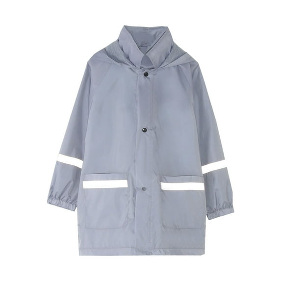 Utlike Kids Rain Jacket Boys Girls Button Rain Jacket Hooded Windproof Waterproof Raincoat Kids Long Sleeve Hoodie Trench Practical Rainy Wear Size 6 Years-7 Years
