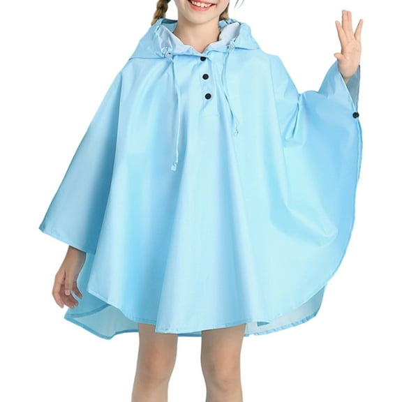 Utlike Kids Rain Poncho Girls Waterproof Raincoat Hooded Rain Wear For Kids Lightweight Comfortable Outdoor Play School Daily Use Wear During Rainy Season And Rainy Days Size 6 Years-8 Years