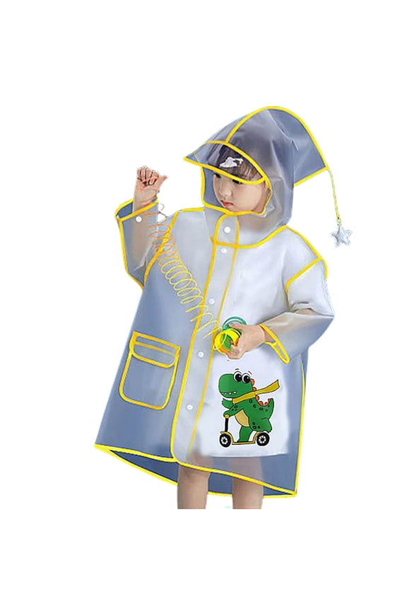 Kids Rain Poncho Spring Summer And Autumn Boys And Girls Solid Color Thick Waterproof Raincoats Rain Ponchos Wearing A Waterproof Raincoat Outside Size 10 Years-12 Years