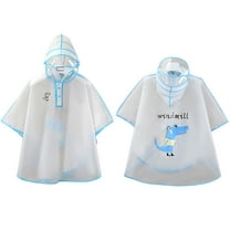 Utlike Kids Rain Poncho Waterproof Raincoat Boy Girl Cartoon Rabbit Pattern Eva Transparent Poncho With Hat Fashion Transparent Wearing A Waterproof Raincoat Outside Size 5 Years-6 Years