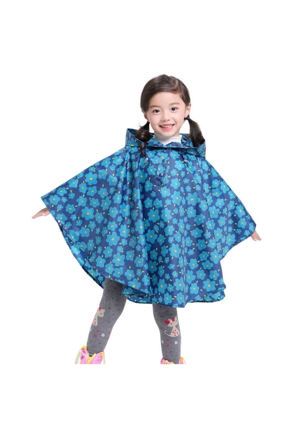 Kids Rain Poncho Waterproof Raincoat Toddler Wear Rain For Kids Cartoon Children Ponchos Boys Coat& Hooded Rainwear Loose Rainy Waterproof Raincoat Size 6 Years-8 Years