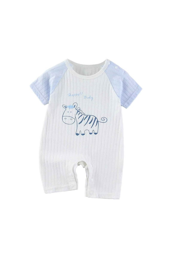 Jumpsuit Baby Boy Clothes Short Sleeve Cartoon Romper Versatile Playsuits Size 3 Months-6 Months