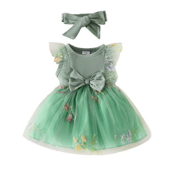 Utlike Summer Dress For Girls Flower Princess Dress Tutu Boho Wedding Birthday Party Dress For Infant Girl Comfort Fit Sundress For Everyday Wear Size 6 Months-12 Months