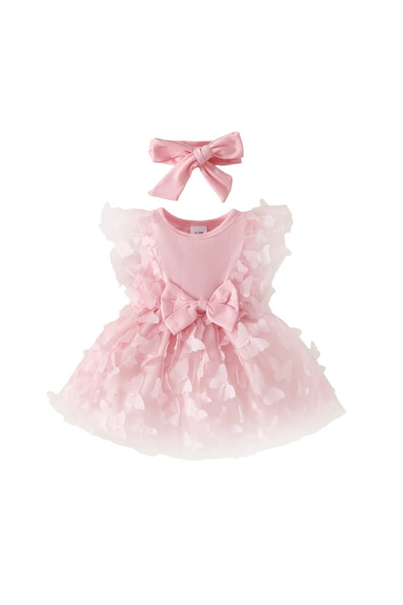 Summer Dress For Girls Flower Princess Dress Tutu Boho Wedding Birthday Party Dress For Infant Popular Sundress For Girl Size 6 Months-12 Months