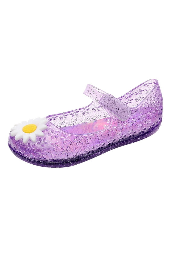 Summer Girls Sandals Jelly Mary Jane Glitter Dance Party Shoes For Kids Casual Footwear Size 3.5 Years-4 Years