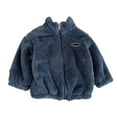thumbnail image 1 of Utlike Toddler Boys Jacket Kids Baby Solid Color Coat Jacket Outwear Zipper Warm Warm Fuzzy Winter Outwear Versatile Coat For Boys Flexible Fit Size 3 Years-4 Years, 1 of 4