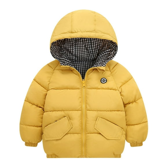 Utlike Toddler Boys Jacket Kids Baby Winter Warm Jacket Outwear Plaid Coats Hooded Padded Outwear Boys Versatile Jackets Flexible Fit Size 4 Years-5 Years