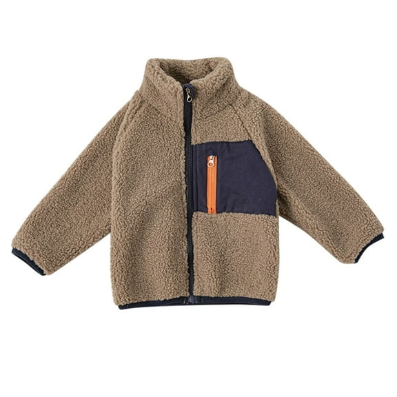 Utlike Toddler Boys Jacket Kids Children Baby Long Sleeve Patchwork Warm Fuzzy Coat Jacket Outer Practical Boys Jackets Leisure Fit Size 12 Months-18 Months