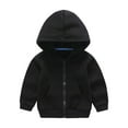 thumbnail image 1 of Utlike Toddler Boys Jacket Kids Drawstring Pullover Hooded Comfortable Tops Loose Long Sleeve Blouse Solid With Pocket Sweatshirt Coat Boys Light Weight Jackets Flexible Fit Size 18 Months-24 Months, 1 of 4