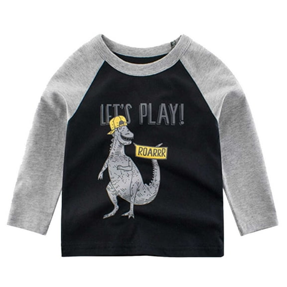 Utlike Toddler Boys Sweatshirt Cartoon Long Sleeve Dinosaur Pullover Shirts Child Loose Top Size 18 Months-24 Months