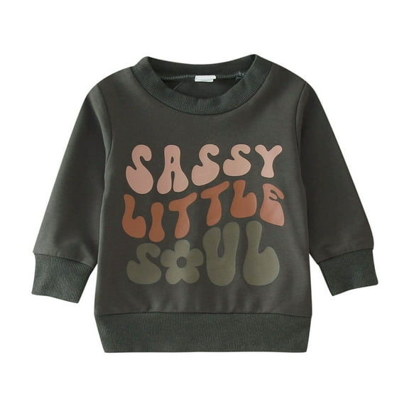 Utlike Toddler Boys Sweatshirt Crewneck Long Sleeve Letter Prints T Shirt Pullover Child Lightweight Top Size 18 Months-24 Months