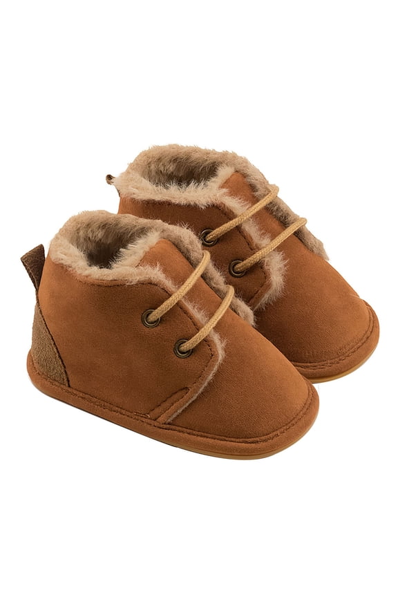 Winter Boys Shoes For Walking Warm Lined Infant Shoes With Non Slip Rubber Sole Versatile Boys Shoes Size 6-12 Months