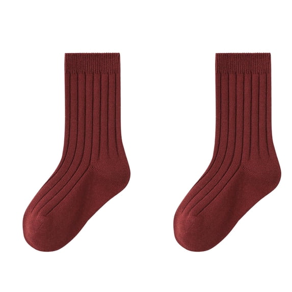 Utoimkio 1 Pair Kids Cotton Crew Socks Basic Knee Dress Socks for Little Boy Girls 3-12 Years