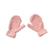 Utoimkio 1 Pair Kids Plush Warm Gloves Toddler Full Finger Winter Warm Gloves Mittens for Little Boys Girls