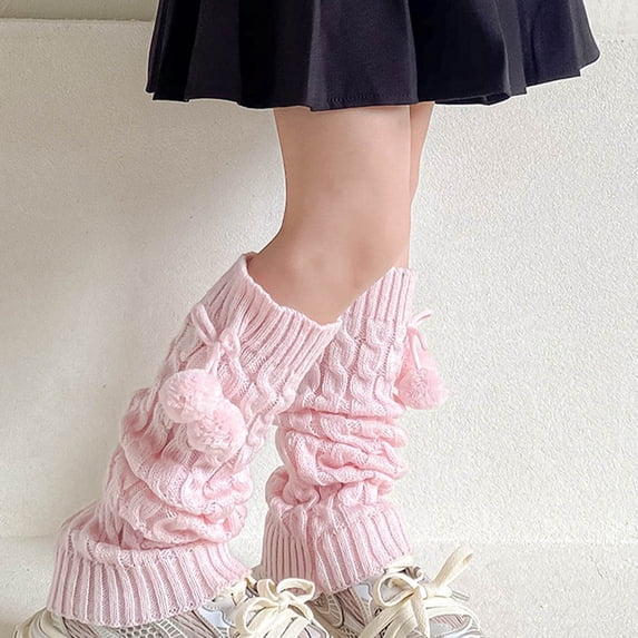 Utoimkio 1 Pair Leg Warmers for Kids Cute Print Thickened Warm Long Tube Socks,Soft Knitted Loose Legwarmers for Girls