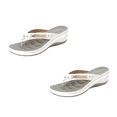 thumbnail image 1 of Utoimkio 2 Pairs Orthopedic Sandals for Women Plantar Feet Sandal with Arch Support Fashion Casual Outdoor Flip Flops Beach Wedge Sandals for Women, 1 of 9