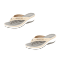 thumbnail image 1 of Utoimkio 2 Pairs Orthopedic Sandals for Women Plantar Feet Sandal with Arch Support Fashion Casual Outdoor Flip Flops Beach Wedge Sandals for Women, 1 of 9