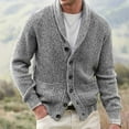 thumbnail image 1 of VerPetridure Clearance 2023 Button Down Cardigan Sweaters for Men Long Sleeve Shawl Collar Loose Fit Sweaters Winter Solid Thermal Knitted Outwear Pullover Tops, 1 of 5