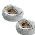 thumbnail image 1 of Utoimkio 2PC Calming Dog Beds & Cat Cave Bed with Hooded Cover,Portable Round Beds for Small Medium Pets,Anti-Slip Warm Coved Pet Bed,Comfortable Warming Pet Bed,15.7"x15.7", 1 of 5