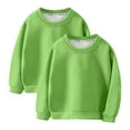 thumbnail image 1 of Utoimkio 2Pcs Unisex Boy Girls Solid Cotton Long Sleeve Basic T-Shirt Crewneck Pullover Sweatshirts Casual Loose Fall Blouse Tops for Kids Size 3-10T, 1 of 3