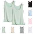 thumbnail image 1 of Utoimkio 2Pcs Women's Tank Tops Solid Color Basic Undershirts Soft Comfy Camis Pajama Tops Home Lounge Sleepwear Size M-3XL, 1 of 6