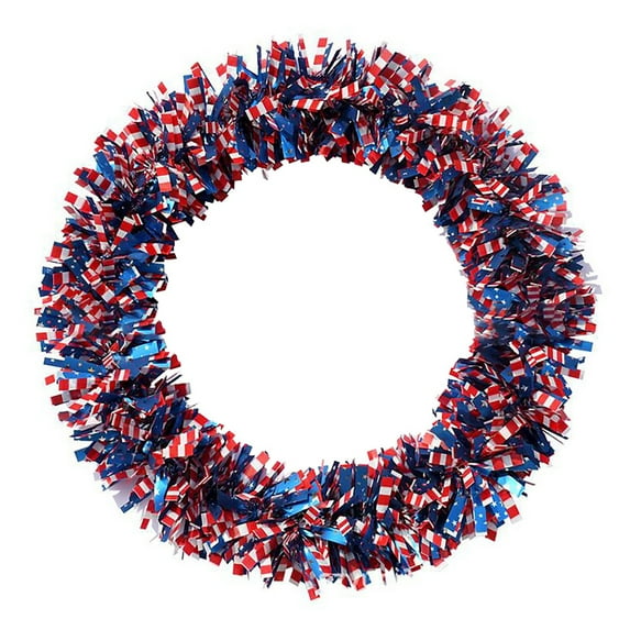 Utoimkio 4th of July Wreath Patriotic Wreath Decorations for Front Door,Memorial Day Red White and Blue Garland Decorations for Outdoor Front Door Party Supplies 4th of July Accessories