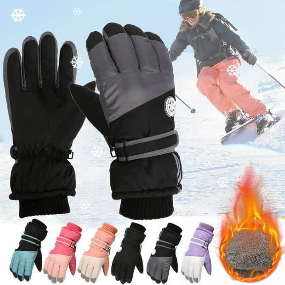 Utoimkio Adult Men Ski Gloves Waterproof Winter Snow Gloves Thicken Warm Windproof Warm Winter Gloves for Cold Weather,Thermal Snowboarding Gloves for Couple Men