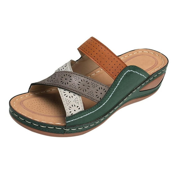 Utoimkio Ankle Straps Sandals for Women Summer Women's Ladies Sewing Soft Beach Outdoor Vacation Casual Sandals Shoes