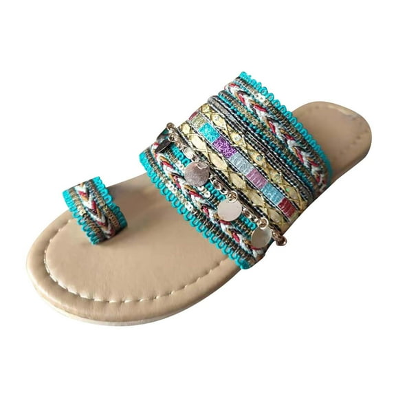 Utoimkio Ankle Straps Sandals for Women Women Artisanal Sandals Flip Flops Greek Style Boho Flip Flop Slippers Shoes
