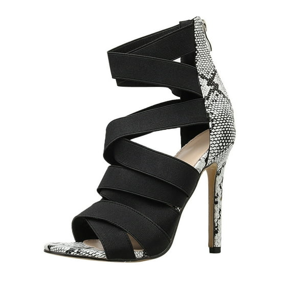 Utoimkio Ankle Straps Sandals for Women Women's Ladies Peep Toe Thin High Heel Shoes Sandals