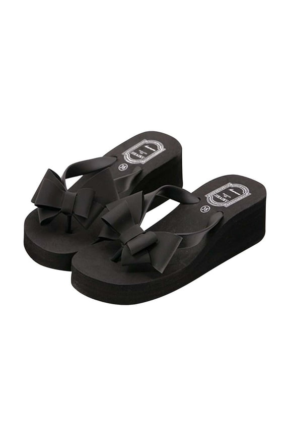 Ankle Straps Sandals for Women Women's Summer Shoes Bow Flip Flops Platform High Heel Slippers
