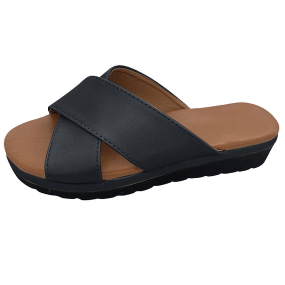 Utoimkio Ankle Straps Sandals for Women Womens Wedges Shoes Open Toe Thick Bottom Roman Slippers Beach Sandals