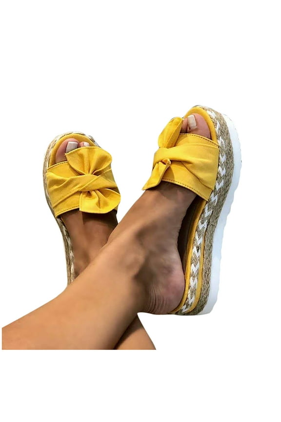 Open Toe Platform Sandals for Women Summer Casual Beach Flat Sandals for Women Slip On Summer Casual Walking Shoes
